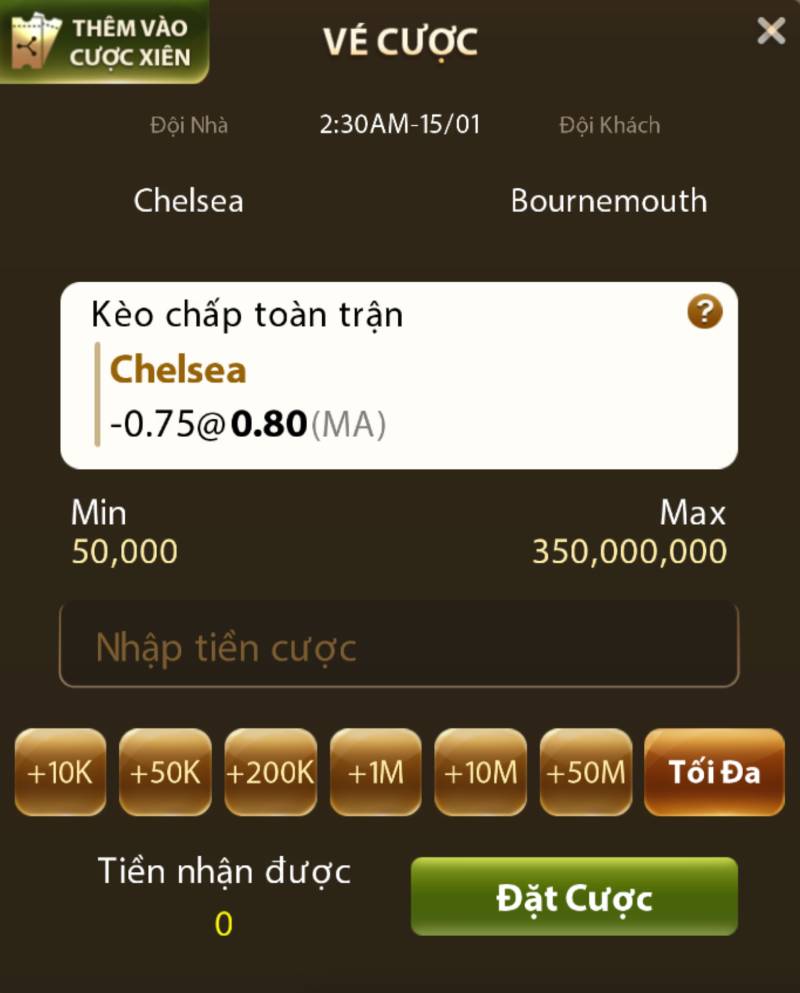 Thể Thao Sunwin – Đẳng Cấp Cá Cược Thể Thao Trực Tuyến 6 Bước 3: Chọn Kèo Cược Và Bet Tiền
